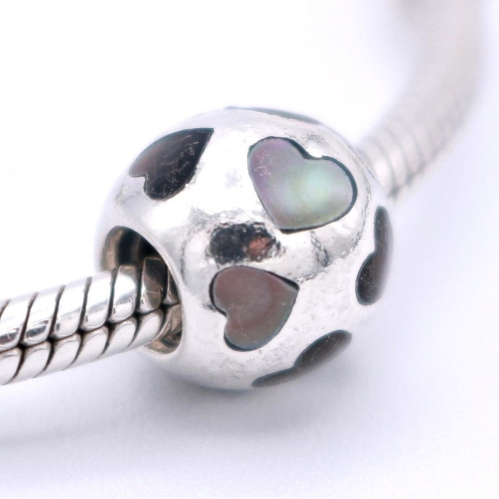 Pandora Solid Sterling Silver Hearts Charm Bead, 925 ALE Bead Only